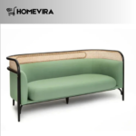 3.5 Seater Cane Sofa Green